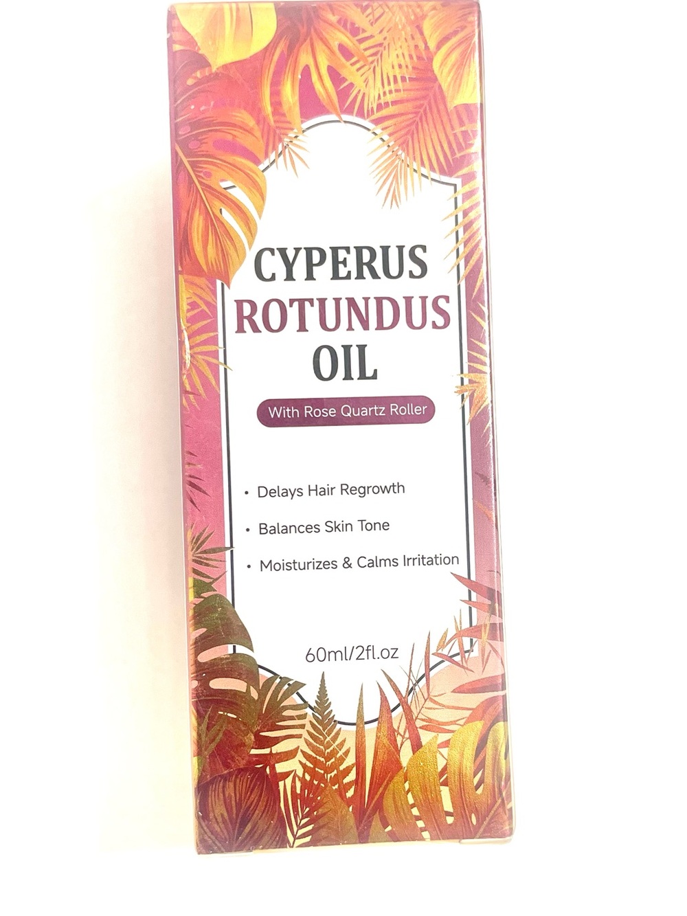 Cyperus Rotundus Oil with Rose Quartz Roller – Pink
